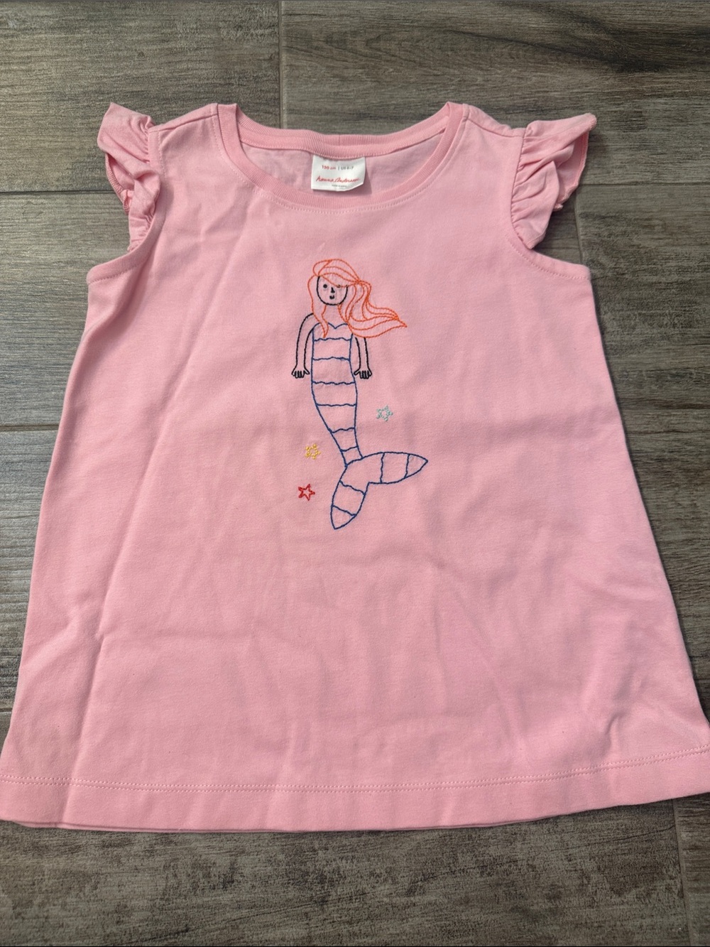 Hanna Andersson Light Pink Mermaid Tee with Flutter Sleeves